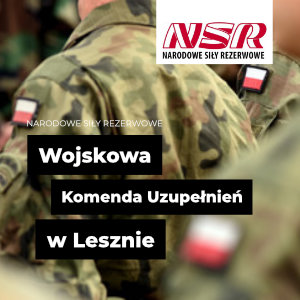 boks informacyjny baner Wojskowa Komenda Uzupełnień w Lesznie
