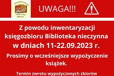 Zdjęcie ilustracyjne wpisu: Informacja Biblioteki Publicznej Miasta i Gminy Borek Wlkp.